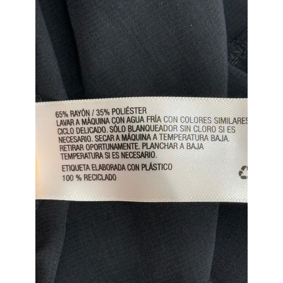 Prologue Sz M Black Short Sleeve Collared Button Front‎ Midi Dress Women's Rayon - Picture 9 of 9